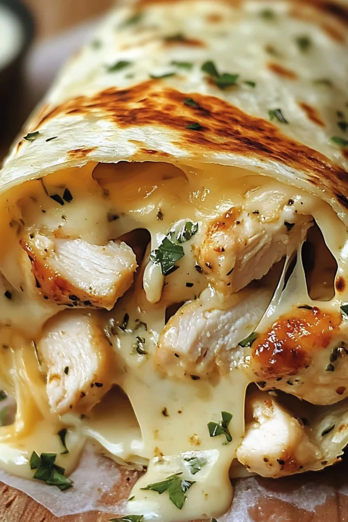 Cheesy Garlic Chicken Wraps