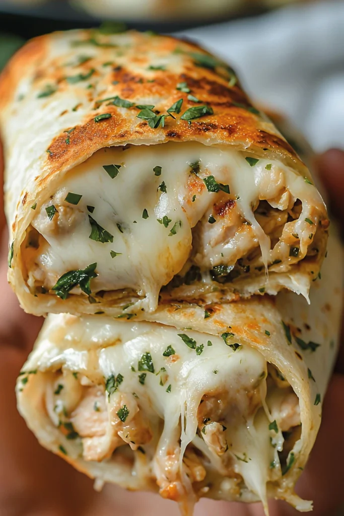 Cheesy Garlic Chicken Wraps