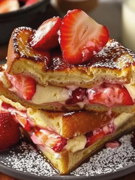 FRIED STRAWBERRY CHEESECAKE SANDWICHES